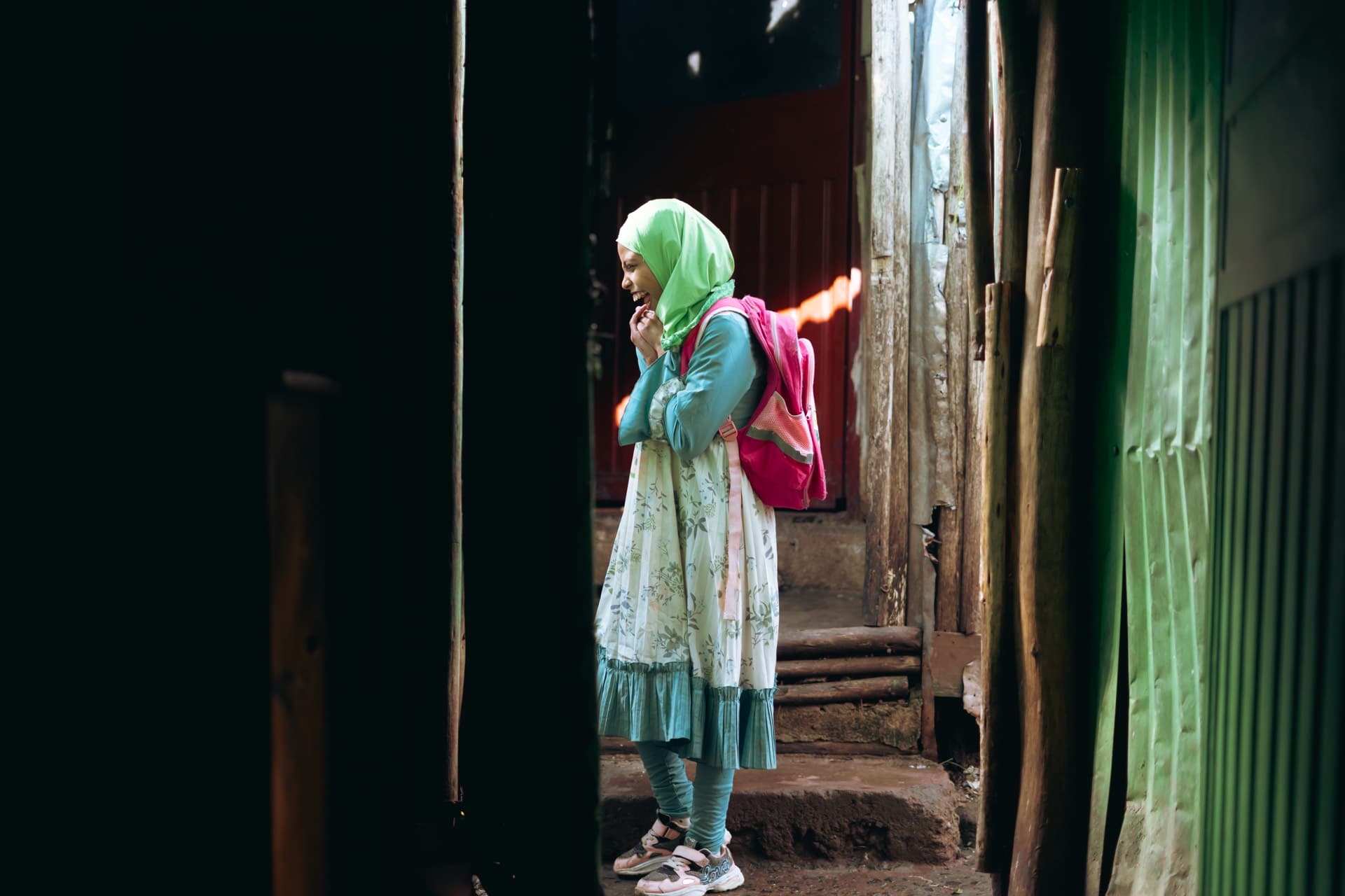Girl laughing with joy
